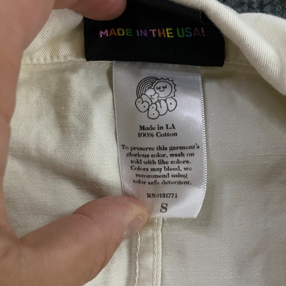 Big Bud Press Jumpsuit size Small Coverall Mechanic Short Sleeve Pastel Yellow - Picture 3 of 13